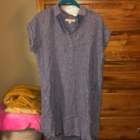 Navy & White Striped Dress - Picture 1 of 2